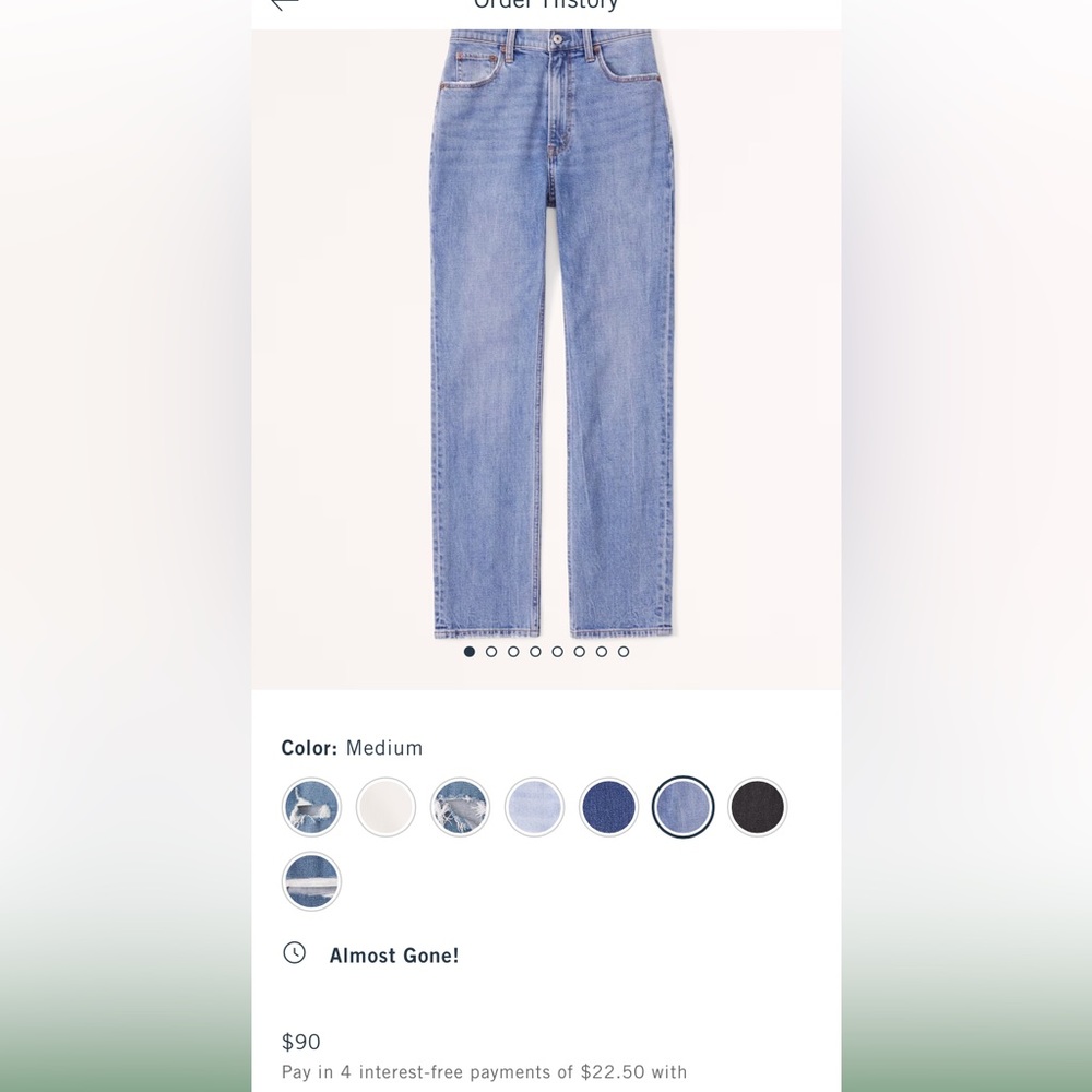 Ultra high rise ankle straight jeans